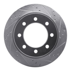Dodge Ram 4000 Brake Rotor (1) - Rear Right - R1 Concepts - Drilled & Slotted - Silver - `03-`08